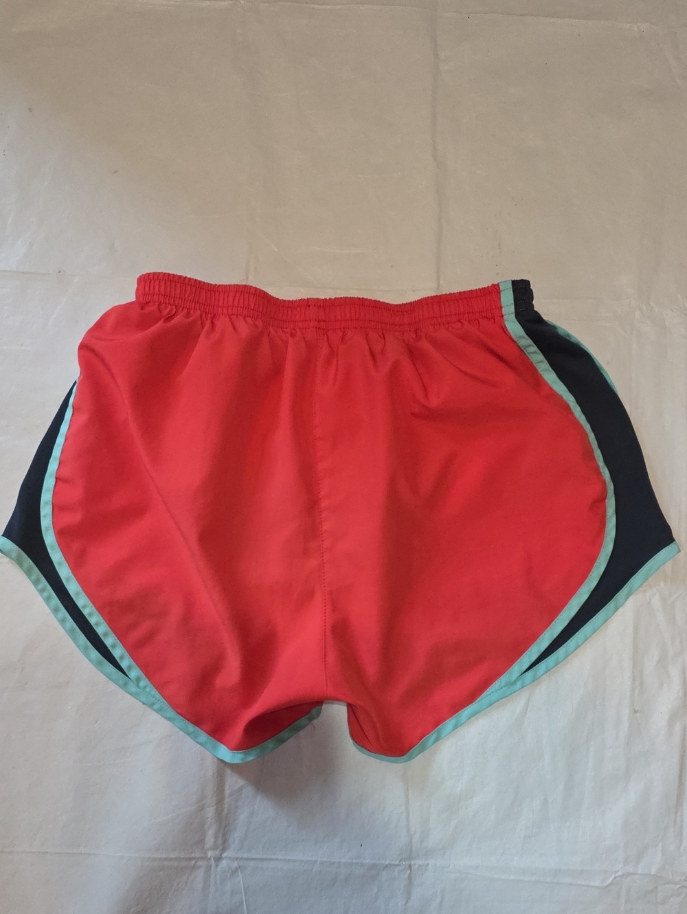 Nike Dri-Fit Women's Running Shorts Built in Brief Orange Aqua Black S - Picture 7 of 7